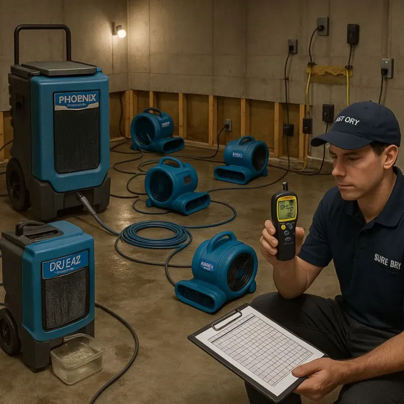 Structural Drying and Dehumidification process in Pleasant Hill, OH